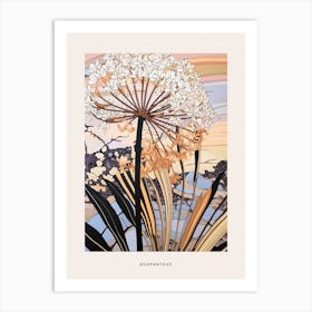 Flower Illustration Agapanthus 3 Poster Art Print