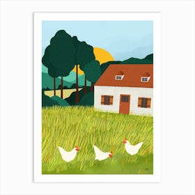 French Country Cottage Art Print