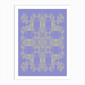 Imperial Japanese Ornate Pattern Lilac And Mustard 1 Art Print