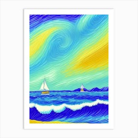 Sailboats On The Beach 1 Art Print