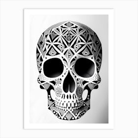 Skull With Geometric Designs 3 Doodle Art Print