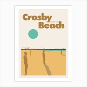 Crosby Beach, Travel Art (Gold) Art Print