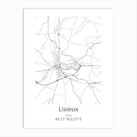 Lisieux,France Minimalist Map Art Print