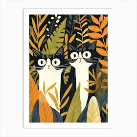 Cats In The Forest 5 Art Print