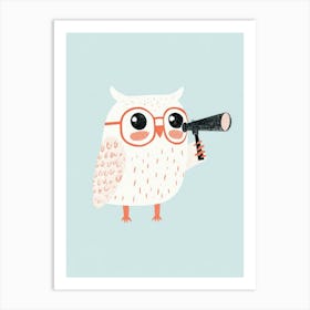 Owl With Binoculars Art Print