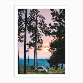 Camping Sunset Art Print