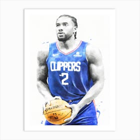 Kawhi Leonard Portrait Basketball Art Print