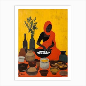 African Cuisine Matisse Inspired Illustration6 Art Print