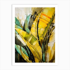 Abstract Banana Leaves Art Print