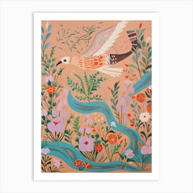 Maximalist Bird Painting Dunlin 3 Art Print