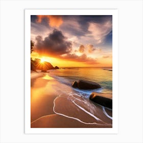 Sunset On The Beach 933 Art Print