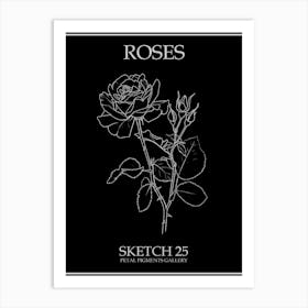 Roses Sketch 25 Poster Inverted Art Print