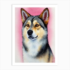 Swedish Vallhund Watercolour Dog Art Print