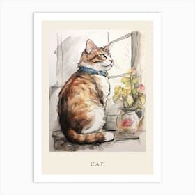 Beatrix Potter Inspired  Animal Watercolour Cat 3 Art Print