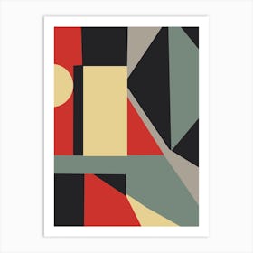 Retro Abstract Geometric Shapes Art Print