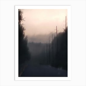 Foggy Road Art Print