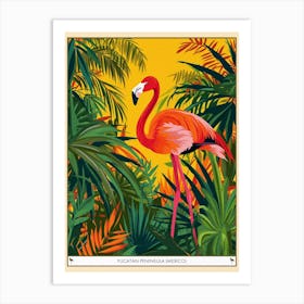 Greater Flamingo Yucatn Peninsula Mexico Tropical Illustration 5 Poster Art Print