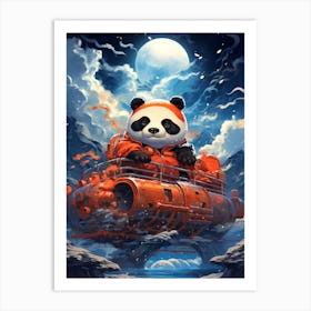 Panda Bear In Space Art Print