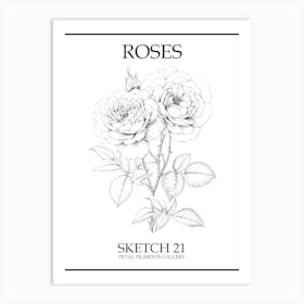 Roses Sketch 21 Poster Art Print