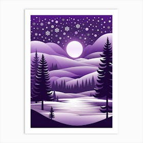 Purple Christmas Night, Christmas concept art, Christmas vector art, Vector Art, Christmas art, Christmas Art Print