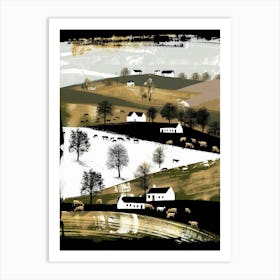 Barns And Fields 1 Art Print