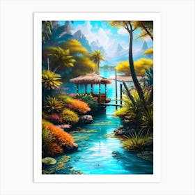 Hut In The Jungle Art Print