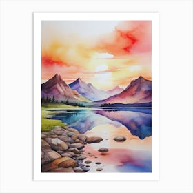 Sunset In The Mountains 8 Art Print