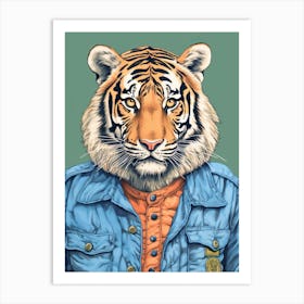 Tiger Illustrations Hipster 1 Art Print