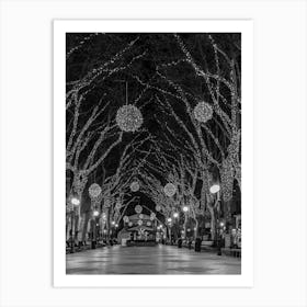 Christmas in Palma de Majorca Spain Balearic islands Illuminated street Art Print