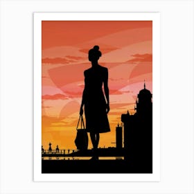 Silhouette Of A Woman 1 Art Print