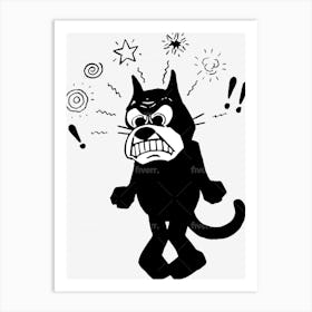 Furious Cat Art Print