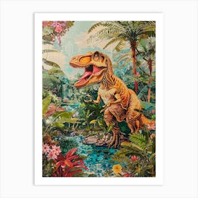 T Rex In A Tropical Forest Art Print