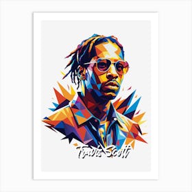 Travis Scott 02 Portrait Music Icon WPAP Pop Art Style Art Print