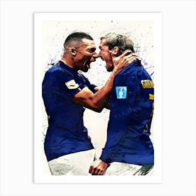 Kylian Mbappe Antoine Griezmann France Art Print