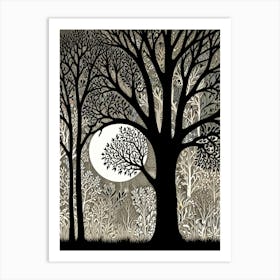 William Morris Moonlight In The Woods 22 Art Print