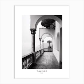 Poster Of Ravello, Italy, Black And White Analogue Photography 1 Art Print