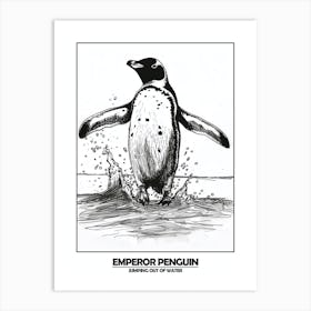 Penguin Jumping Out Of Water Poster 3 Art Print