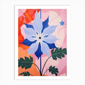Larkspur 2 Hilma Af Klint Inspired Pastel Flower Painting Art Print