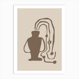 Vase Line Drawing 1 Art Print