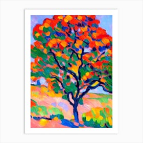 Longleaf Pine tree Abstract Block Colour Art Print