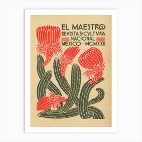 El Maestro, Cactus, Vintage Mexico Poster Art Print