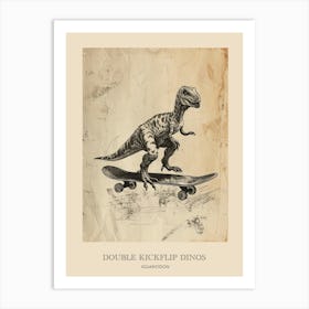 Iguanodon Vintage Dinosaur Poster 2 Art Print