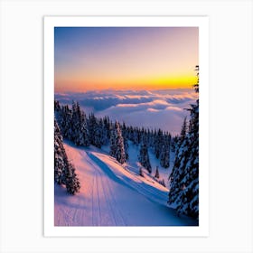 Le Grand Bornand, France Sunrise Skiing Poster Art Print