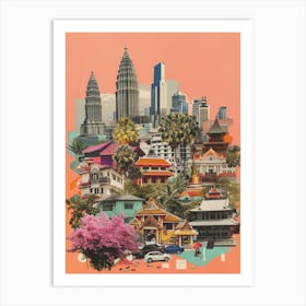 Bangkok   Retro Collage Style 4 Art Print