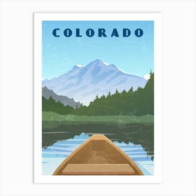 Colorado, USA — Retro travel minimalist poster 1 Art Print