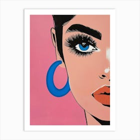 Blue Hoop Earrings Art Print