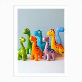 Smiling Toy Dinosaur Friends Art Print