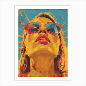 Girl In Sunglasses Art Print