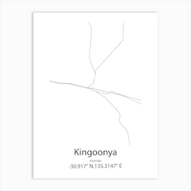 Kingoonya,Australia Minimalist Map Art Print