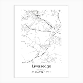 Liversedge,United Kingdom Minimalist Map Art Print